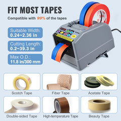 Bostome Automatic Tape Dispenser with electric cutter for 6-60mm tape widths and dual modes.