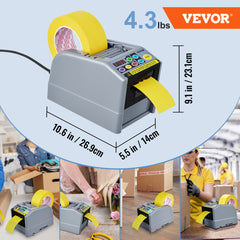 Bostome Automatic Tape Dispenser with electric cutter for 6-60mm tape widths and dual modes.