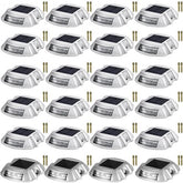 Bostome 24-Pack Solar Driveway Lights in bright white, waterproof design for outdoor use.