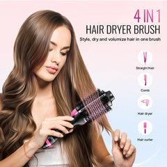 Bostome Dual Voltage Hot Air Brush with an oval brush head for drying, curling, and straightening.
