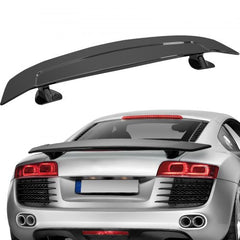 Glossy black GT wing spoiler shown above a silver car with a similar spoiler.