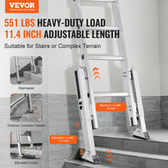 Bostome Ladder Leveler with 11.4" expansion, carbon steel construction, and quick release feature.