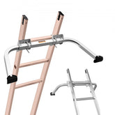 Bostome Heavy Duty Ladder Stabilizer made of carbon steel with anti-slip rubber feet.