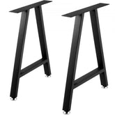 Black 28" A-shaped metal table legs made of heavy-duty steel, set of 2.