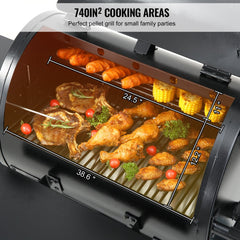 Bostome 53" heavy duty charcoal grill with cart, featuring dual grates and PID temperature control.