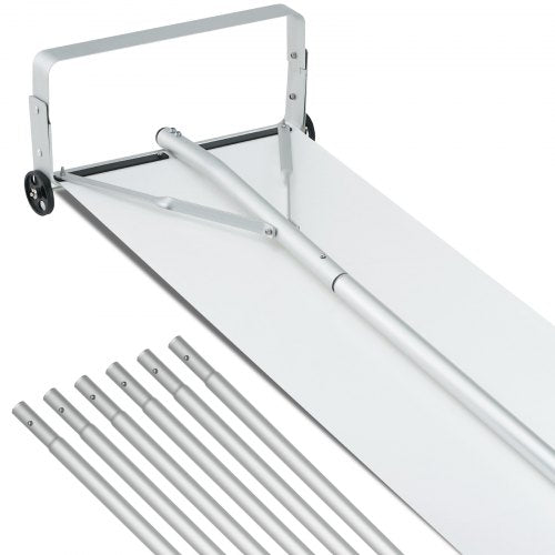 Bostome 30ft aluminum snow roof rake with a 19-inch blade and sliding cloth for snow removal.