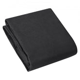 Folded black 15x20ft non-woven geotextile landscape fabric sheet.