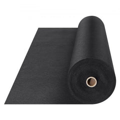 Non-woven geotextile fabric in black, measuring 6x50 feet, for weed control and ground cover.