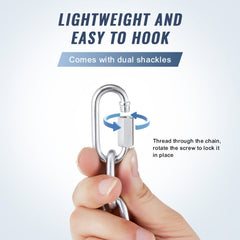 Zinc plated carbon steel proof coil chain, 3/16" x 10', supports up to 1100 lbs.