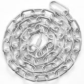 Zinc plated carbon steel chain sling with wide links, measuring 5/16" x 6' for heavy lifting.