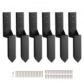 Six heavy-duty steel fence post anchors with corrosion-resistant coating and installation tools.