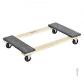 Heavy-duty furniture dolly with 1000 lbs capacity, 18x30 inch hardwood deck, swivel casters, and non-slip pads.