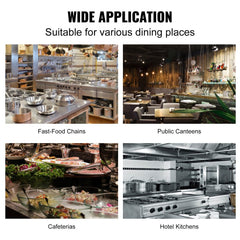 Blue 8-gallon carbon steel fryer grease bucket with a secure lid and pour spout.