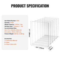 Bostome 8.5x11 acrylic sign holder set with T-shape design for double-sided display.