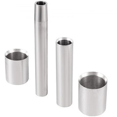 Heavy-duty steel kit with mandrels and collars for installing 4L60E turbine shaft Teflon seals.