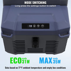 Portable 12L car refrigerator freezer with LED screen and Bluetooth control for cooling essentials.