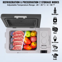 Bostome 25L portable car refrigerator freezer with a single zone and LED screen for temperature control.