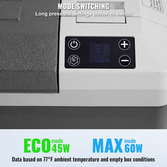 Bostome 25L Portable Car Refrigerator Freezer with single zone and LED screen for temperature control.