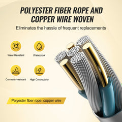 1000ft black high tensile electric fence polywire with braided polyester and copper strands.