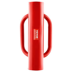 Red Bostome Fence Post Driver with 2.7 inch diameter and ergonomic handles for easy use.