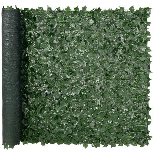 Artificial ivy privacy fence with realistic leaves, 59"x98" size, for outdoor use.