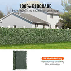 Artificial ivy privacy fence with dense green leaves, 96x72 inches, for outdoor seclusion.