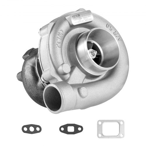 Bostome T3T4 Turbocharger with gasket kit for 1.5L-4.0L engines, featuring ductile iron housing.