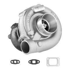 Bostome T3T4 turbocharger with gasket kit for 1.5L-4.0L engines, featuring ductile iron housing.