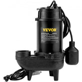 Bostome 3/4 HP submersible sewage pump in cast iron with a float switch for automatic operation.