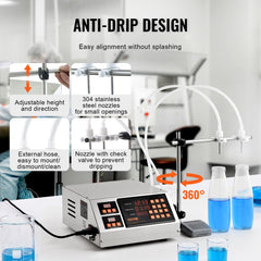 Bostome Automatic Liquid Filling Machine with double nozzle, filling 5-650ml efficiently.