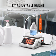 Bostome Automatic Liquid Filling Machine with digital control and hygienic peristaltic pump.