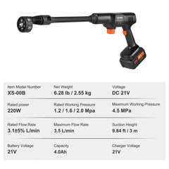 Bostome Cordless Pressure Washer with 652 PSI, portable design, and adjustable pressure settings.