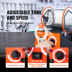 Bostome 3kg Rotary Jewelry Tumbler with polycarbonate barrel and adjustable speed settings.