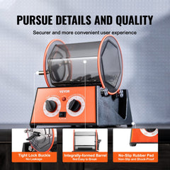 Orange Bostome 5kg jewelry polisher tumbler with 5-speed dial, 60-min timer, and hexagonal barrel on rubber base.