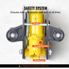 Heavy duty hydraulic floor jack with a low profile design for easy access to low-clearance vehicles.