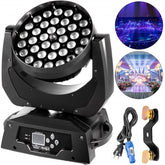 Bostome 360W LED Zoom Moving Head Stage Light with RGBW 4-in-1 LEDs and adjustable zoom.