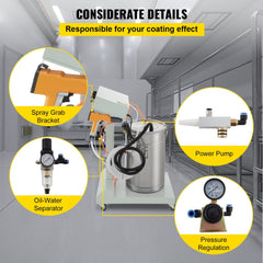 Bostome 40W 50L electrostatic powder coating machine with a spray gun and control panel.