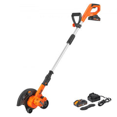 Bostome 20V cordless lawn edger with a 9-inch blade and adjustable handle for easy maneuvering.