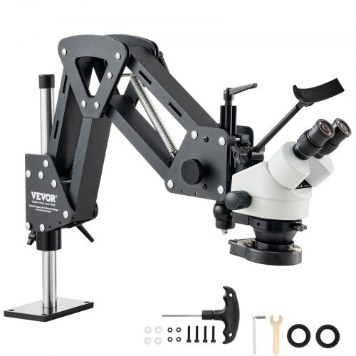 Bostome 7X-45X Jewelry Stereo Microscope with multi-directional spring bracket for easy adjustments.