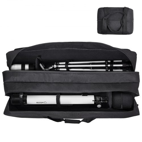 Black Bostome 41-inch waterproof telescope case with shock-absorbent padding and accessory pockets.