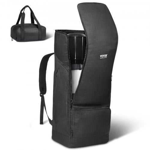 Black Bostome 29.9-inch waterproof shock-absorbent telescope backpack case with open view showing interior.