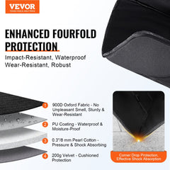 Black 29.9-inch waterproof shock-absorbent telescope backpack case with four-layer protection.