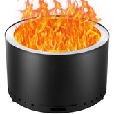 Bostome 28" smokeless fire pit with stainless steel and a pull-out ash tray for easy cleaning.