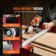 Bostome 60" router sled with adjustable clamping and durable aluminum construction for woodworking.