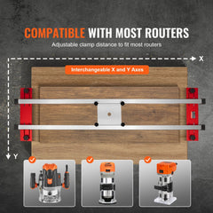 Bostome Router Sled with adjustable height and 64" length for flattening wood slabs.