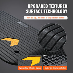 3.5-inch black rubber threshold ramp with non-slip textured surface and cable channel.