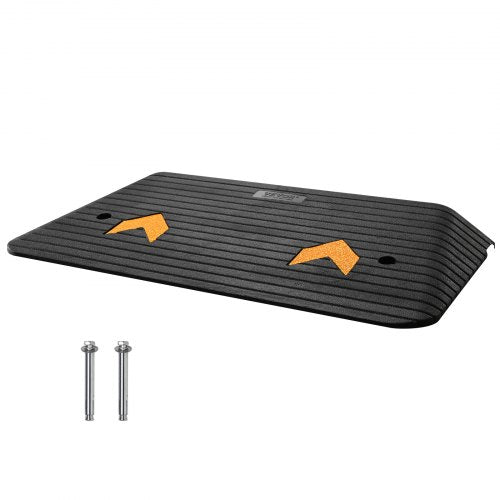 Bostome 3" rubber threshold ramp with non-slip surface and single channel for wheelchairs.