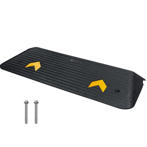 Bostome 2" rubber threshold ramp with non-slip surface for wheelchair and scooter access.