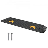 Bostome 1" rubber threshold ramp with non-slip surface and beveled edges for easy wheelchair access.