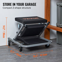 Bostome 2-in-1 Z Creeper Seat with padded cushions and six 360° casters for mobility.